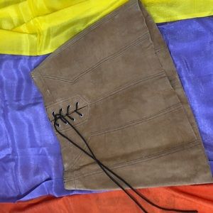 Bebe genuine leather mini skirt